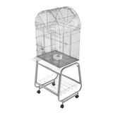 Small Opening Dome Top Bird Cage, Plastic Base, Metal Stand That Separates  - 22" X 17" X 58"
