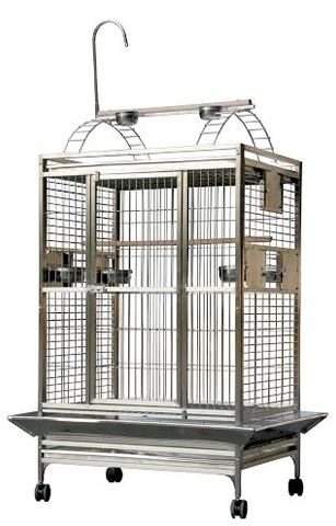 Stainless Steel - Extra Large Playtop Bird Cage - 36" X 28" X 66"