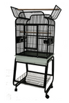 Small Elegant Open Flat Top Bird Cage with Plastic Base - 22" X 18" X 62"
