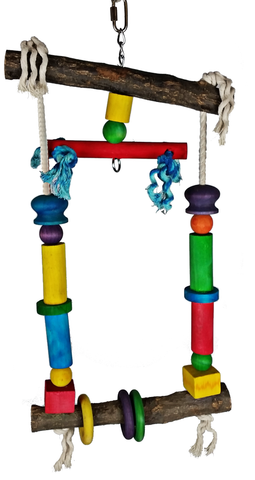 Medium Natural Wood Swing with Rope - 19" x 10"