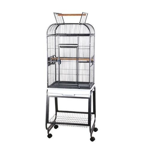 Small Flat Open Top Bird Cage with Plastic Base - 22" X 17" X 66"